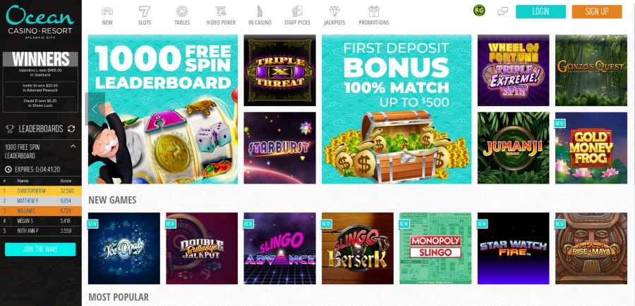 ocean online casino promo code