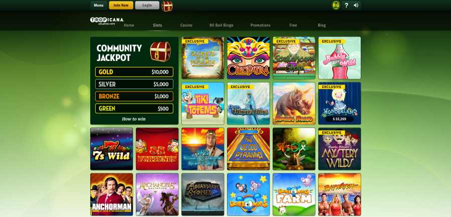 tropicana online casino 4 uniquie bonus games